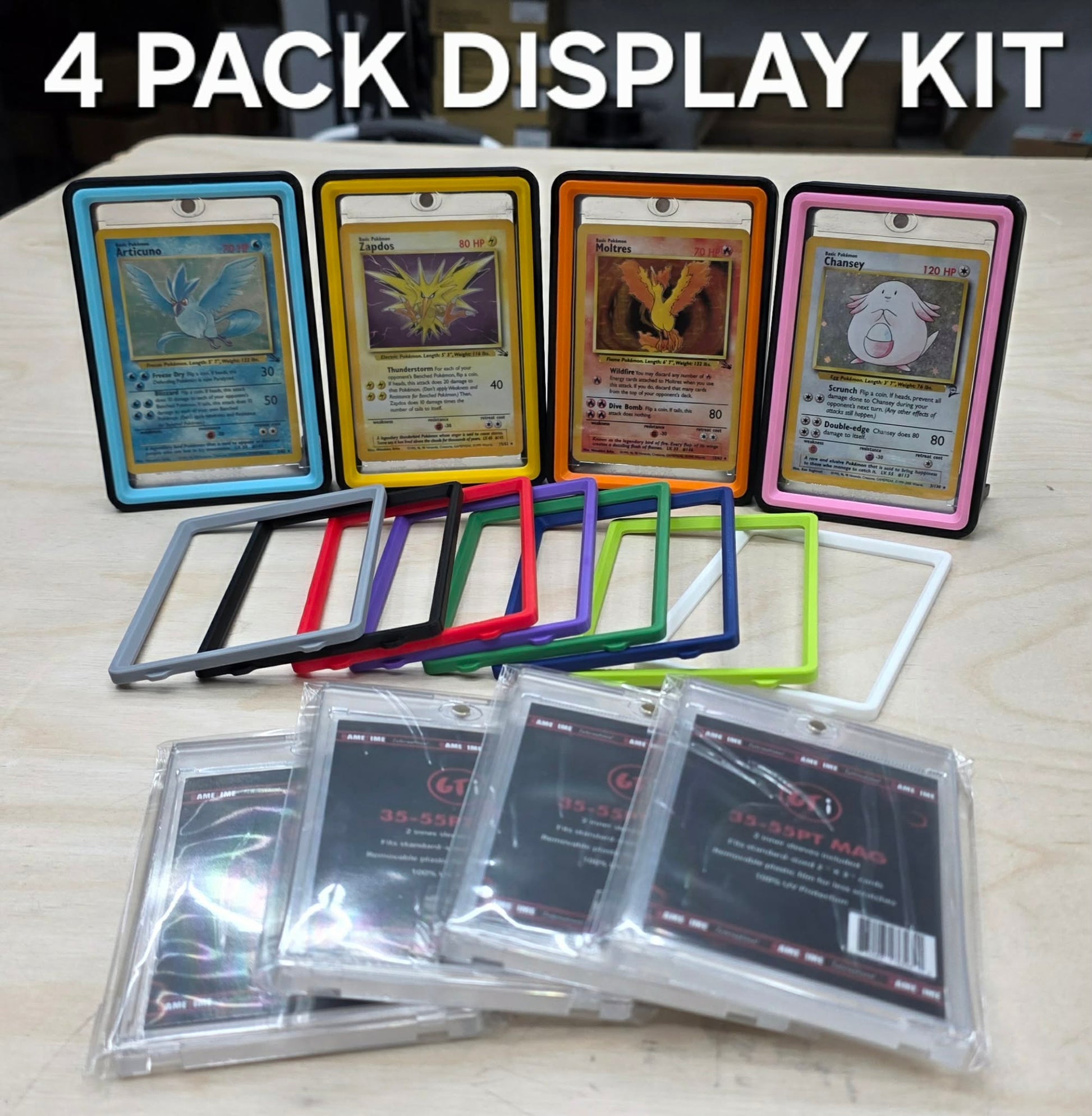 Dual Color Display Kit - 4 Pack Display with 12 Swappable Color Facepl ...