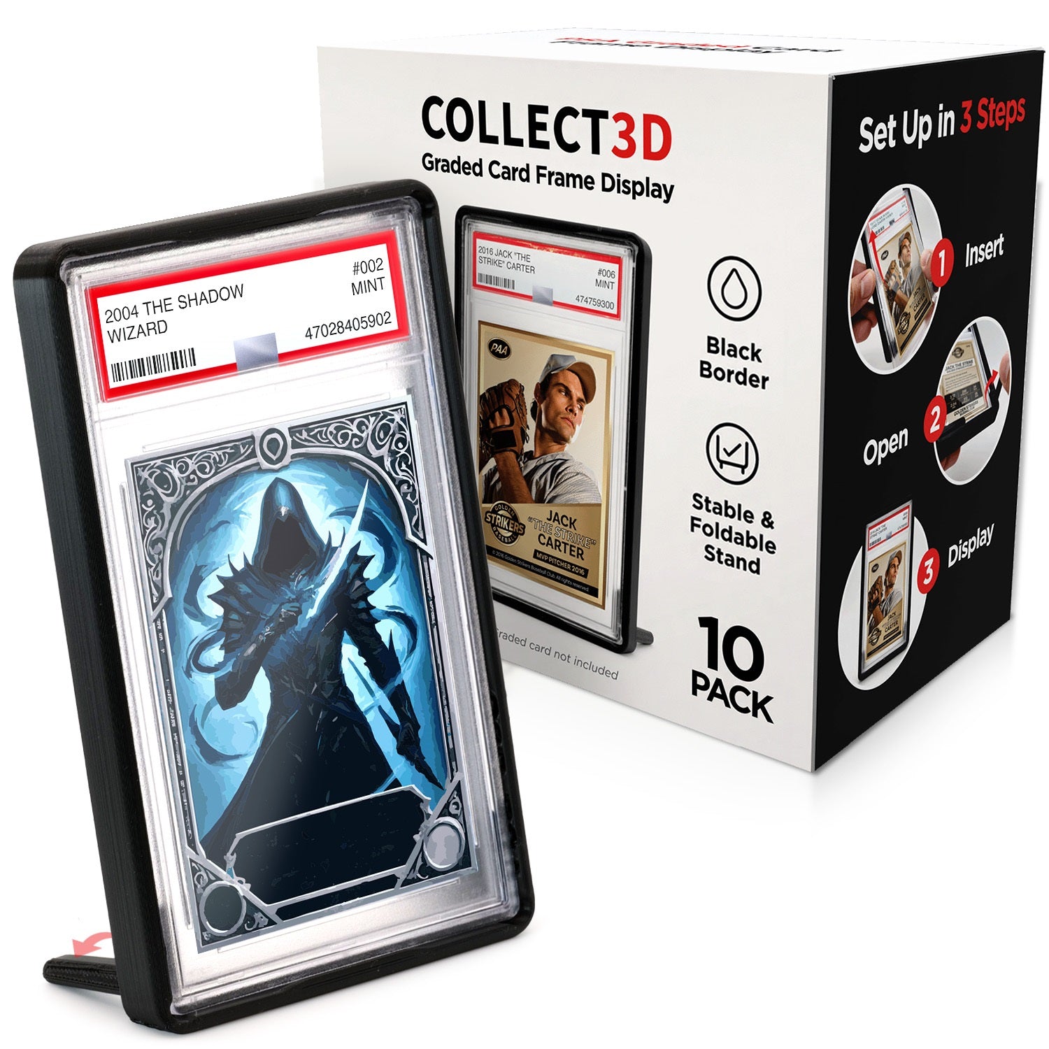 Graded Card Frame Display (Fits PSA) Vertical / 10 Pack / Black Graded Card Frame Display (Fits PSA) Vertical / 10 Pack / Black
