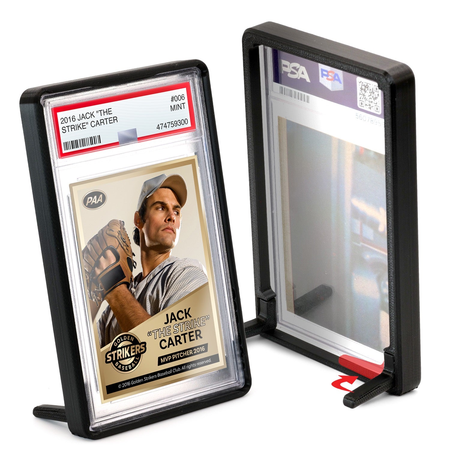 Graded Card Frame Display (Fits PSA) Vertical / Single / Black